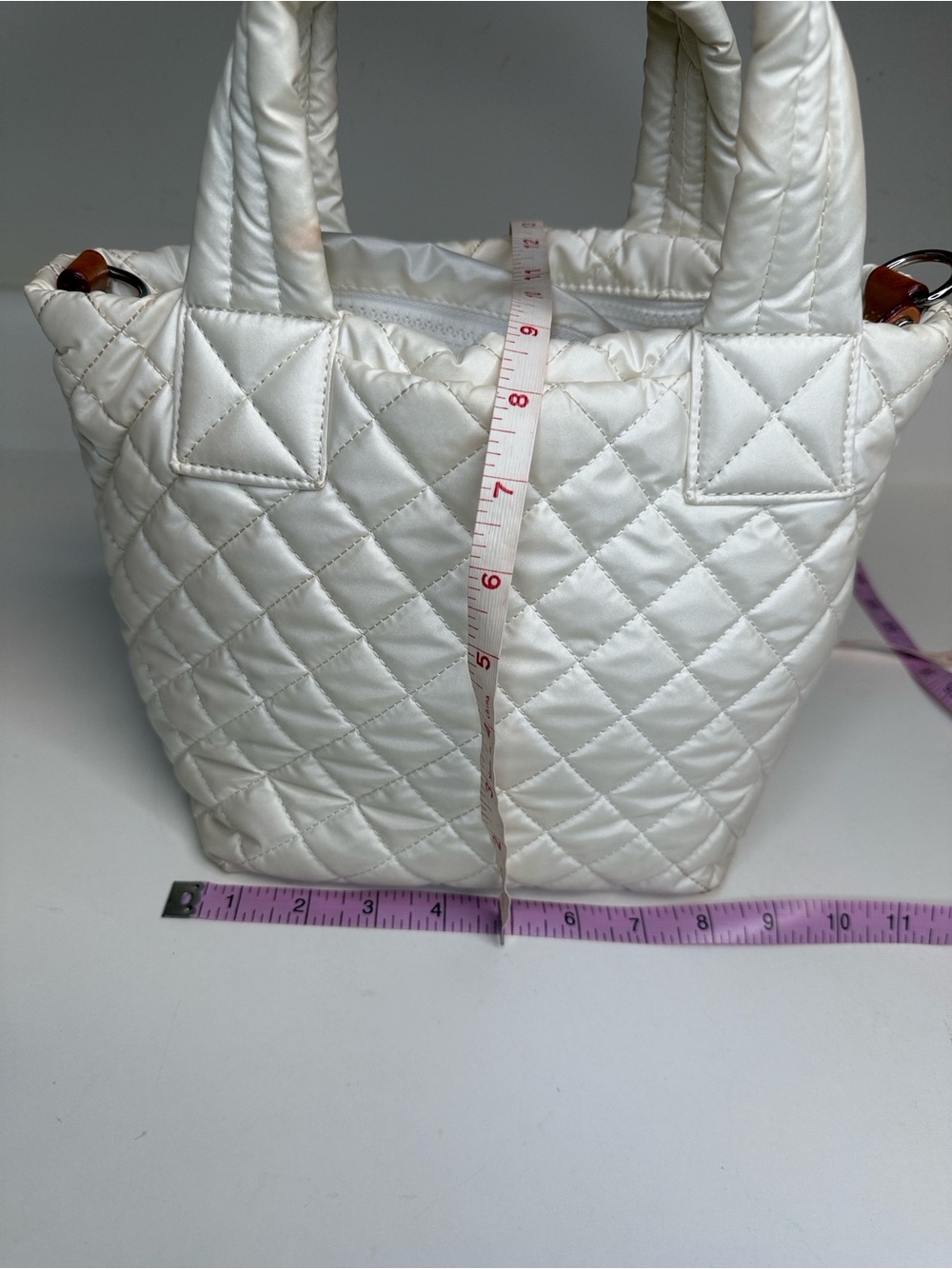 MZ Wallace Mini Metro Tote Deluxe Pearl no strap - Picture 7 of 15